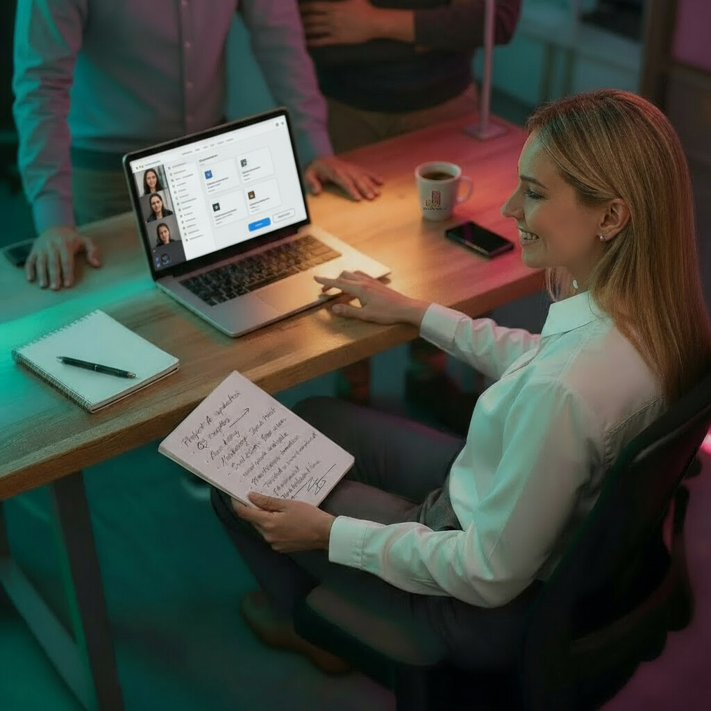 Service-Team bei der Projektarbeit